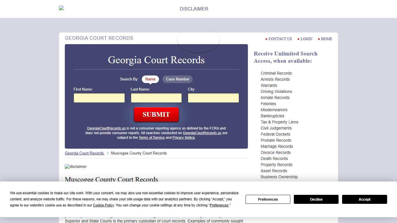 Muscogee County Court Records GeorgiaCourtRecords.us